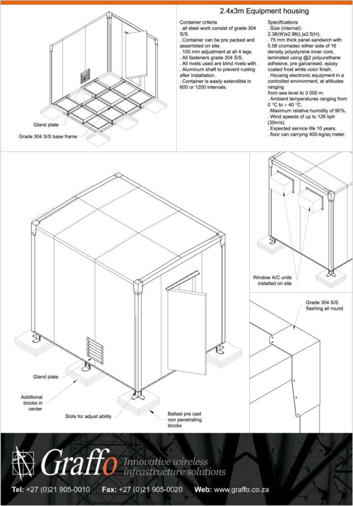 2.4x3m Equipment housing