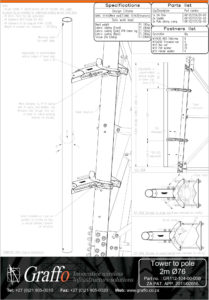 2m 76mm Tower to Pole