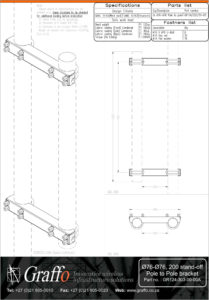 76mm to 76mm, 200 stand-off pole to pole bracket